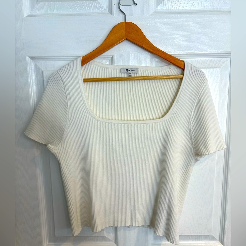 Madewell Ribbed Square Neck cropped sweater